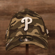 The Philadelphia Philles woodland camo 920 dad hat by New Era.