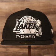 The black Los Angeles Lakers 17x champs hat with grey bottom.