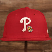 The Philadelphia Phillies red Philly Cheesesteak patch fitted 59fifty cap by New Era.