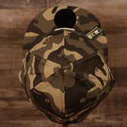 The top view of the crown of the 2021 Phillies Military Hat by New Era.