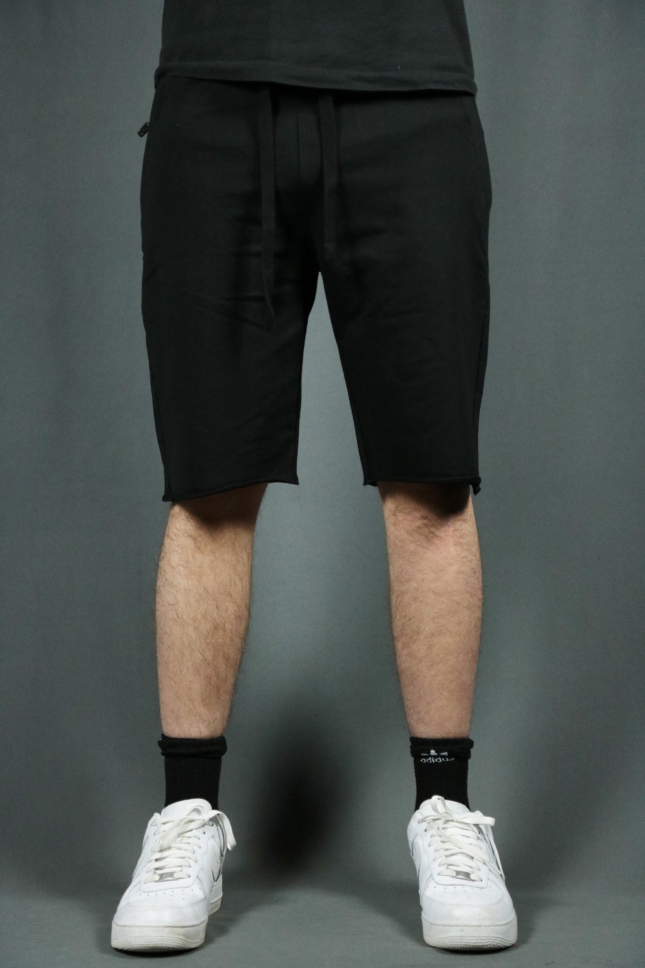 The black Jordan Craig men's terry shorts.