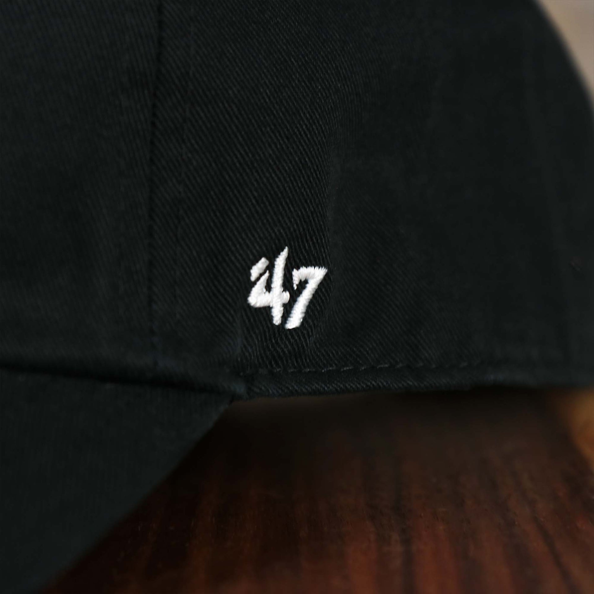 The 47 Brand logo on the Infant Philadelphia Flyers Black Dad Hat | 47 Brand OSFM