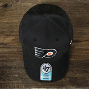 An overhead shot of the Infant Philadelphia Flyers Black Dad Hat | 47 Brand OSFM