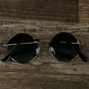 The Youth Round Frame Orange Polarized Lens Sunglasses with Silver Frame folded up