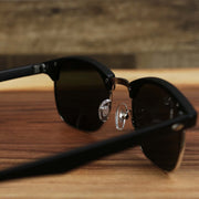 The inside of the Round Frame Black Lens Sunglasses with Black Silver Frame