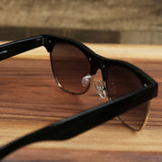 The inside of the Thick Top and Metal Bottom Frame Black Lens Sunglasses with Black Frame