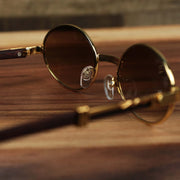 The inside of the Oval 3 Row Frame Black Gradient Lens Sunglasses with Gold Frame