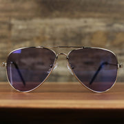 The Kid’s Aviator Frame Blue Lens Sunglasses with Silver Frame