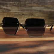 The Large Lightweight Frame Brown Lens Sunglasses with Gold Frame