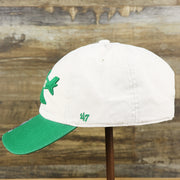 The wearer's left of the Throwback New York Jets Embroidered 1963 Jets Logo NFL Jets Side Patch Dad Hat | Bone Dad Hat