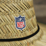 The NFL patch on the back of the New York Jets On Field 2022 Summer Training Straw Hat | New Era OSFM