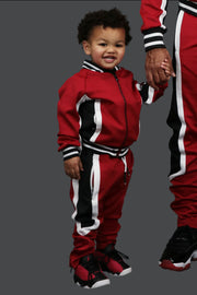 The The Boy's Chicago Basketball Varsity Athletic Track Pants Jordan Craig with the matching track pants