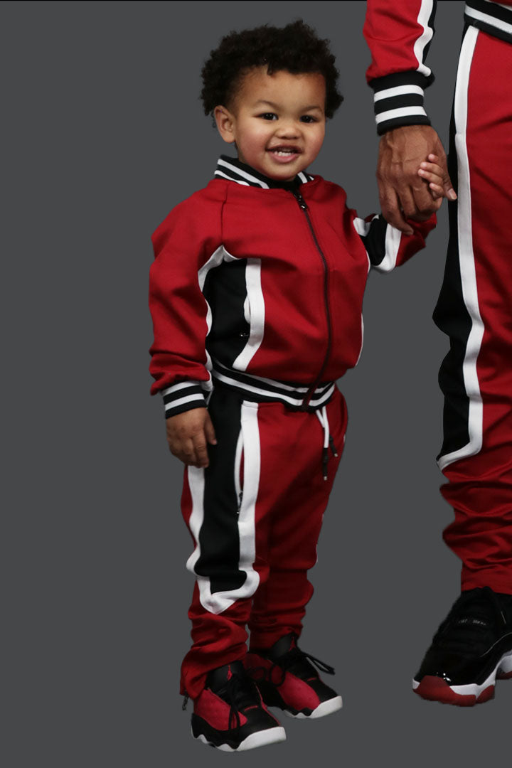 The Kid's Chicago Basketball Varsity Athletic Track Pants Jordan Craig with the matching track jacket 