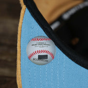 The MLB sticker on the Corduroy Philadelphia Phillies Cooperstown Snapback | 47 Brand Khaki