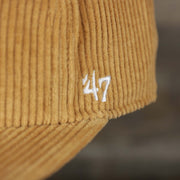 The 47 Brand logo on the Corduroy Philadelphia Phillies Snapback | 47 Brand Khaki