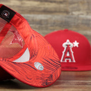 The undervisor on the Anaheim Angels Metallic All Star Game MLB 2022 Side Patch 9Fifty Mesh Snapback | ASG 2022 Red Trucker Hat