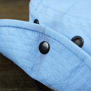 The button up sides on the Ocean City New Jersey 1897 Bucket Hat | Light Blue Bucket Hat