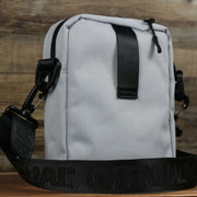 The backside of the Essential Nylon Shoulder Bag Streetwear with Mesh Pocket | Official Gray