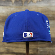 The backside of the New York Mets Lady Liberty Side Patch Gray Bottom 59Fifty Fitted Cap | Royal Blue 59Fifty Cap