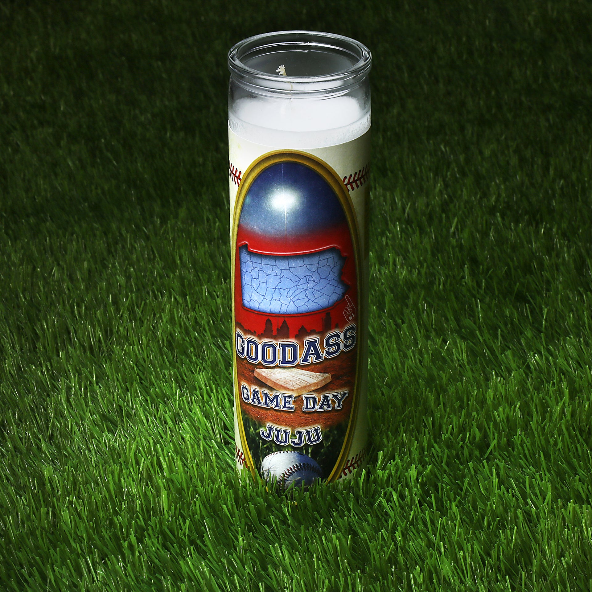 The Philadelphia Baseball Game Day Juju Unscented Prayer Candle