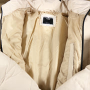The inside of the Jack And Jones Moonbeam Puffer Jacket With Hidden Pocket | Cream Puffer Jacket