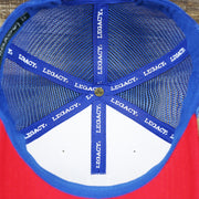The inside of the Ocean City Stars And Stripes USA Flag Royal Blue Mesh Trucker Hat | White And Royal Blue Trucker Hat