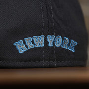 The word New York embroidered on the New York Mets 2022 Father's Day On-Field 39Thirty Flexfit Cap | Gray