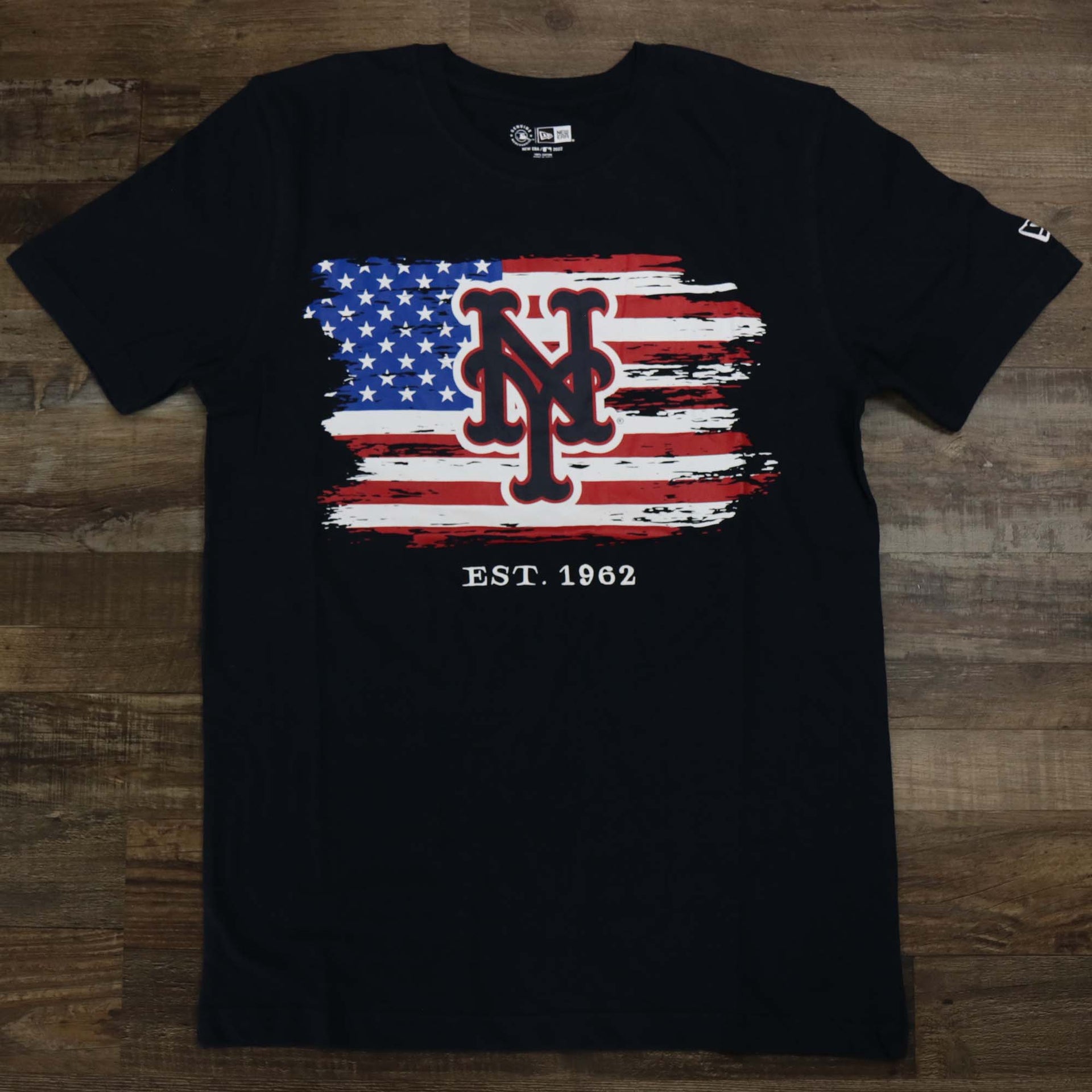 The New York Mets 2022 4th of July Stars and Stripes T-Shirt | New Era Navy