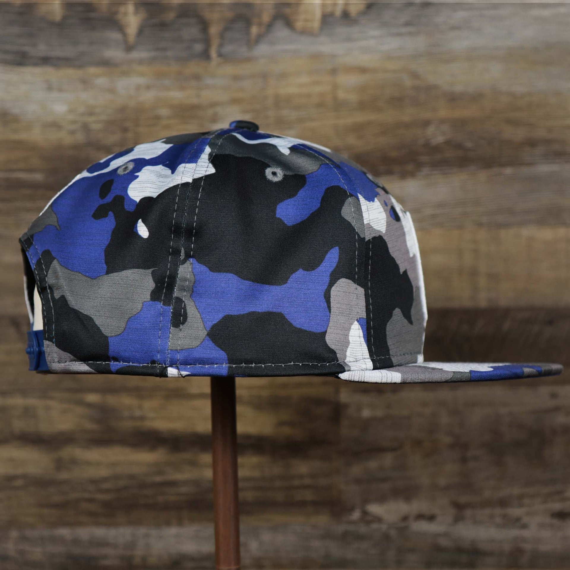 The Wearer's Right on the NFL Logo OnField Summer Training 2022 Camo 9Fifty Snapback | Royal Blue Camo 9Fifty