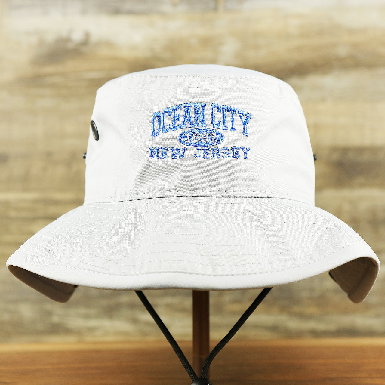 The Ocean City New Jersey Wordmark Since 1897 Bucket Hat | Shark Grey Bucket Hat