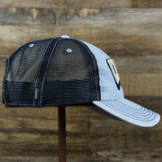 The wearer's right on the OCNJ Block Ocean City Wordmark Mesh Trucker Hat | Light Blue Trucker Hat