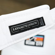 The Legacy Tag on the New Jersey High Point PVC Ocean City Rubber Patch Cool Fit Adjustable Visor | White Visor