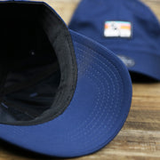 The undervisor on the New Jersey High Point PVC Ocean City Rubber Patch Cool Fit Adjustable Dad Hat | Navy Blue Dad Hat