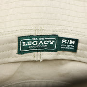 The Legacy Tag on the Red OCNJ Double Wordmark Navy Blue Outline Bucket Hat | Khaki Bucket Hat