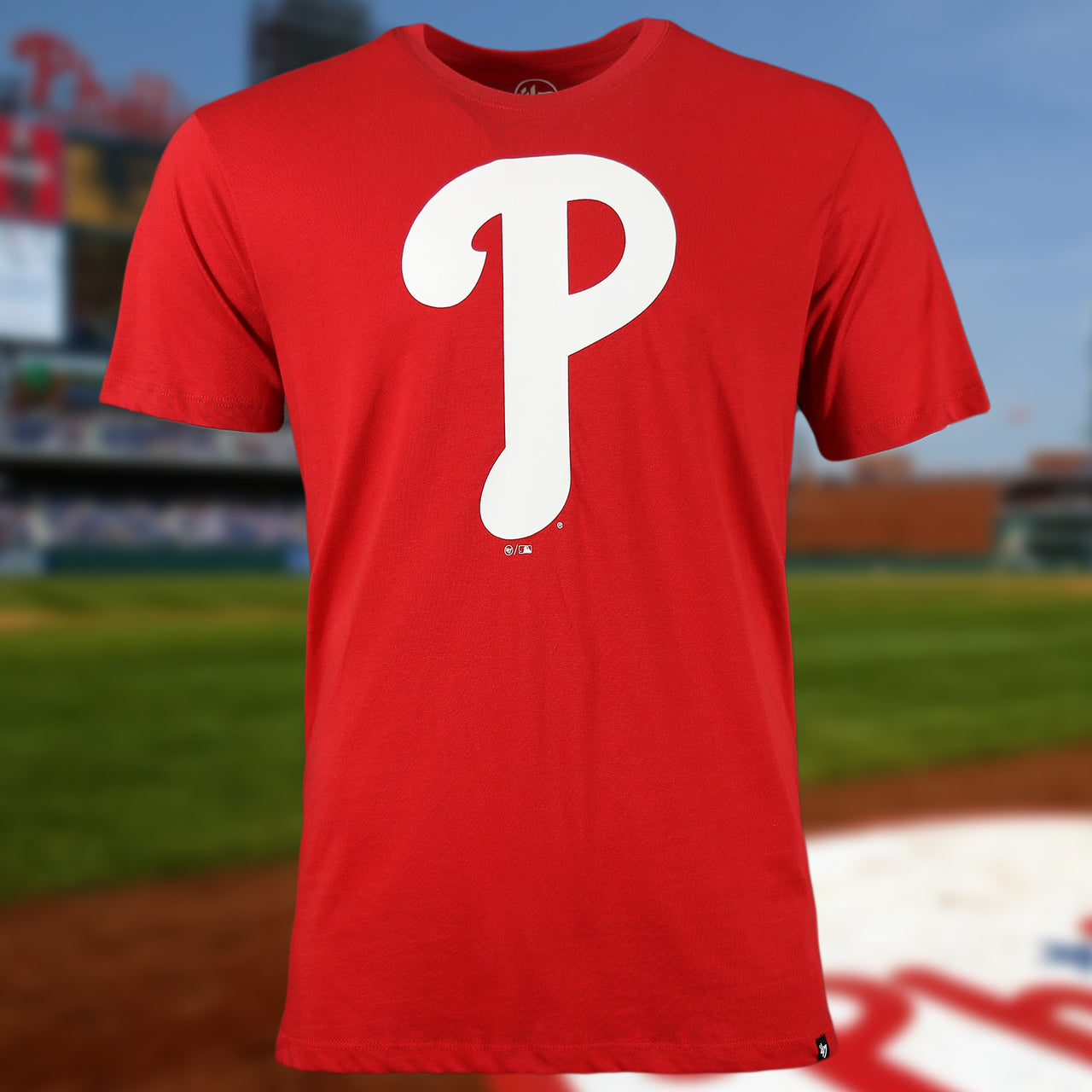 Philadelphia Phillies Classic Current White Logo Imprint Super Rival Red T-Shirt