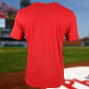 Back of the Philadelphia Phillies Classic Current White Logo Imprint Super Rival Red T-Shirt