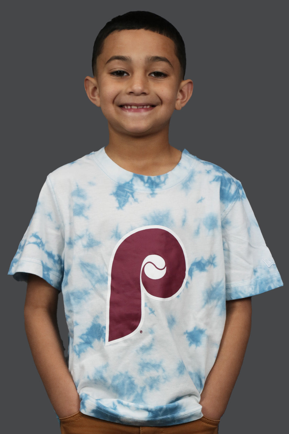 Youth Philadelphia Phillies Cooperstown Tie Dye T-Shirt | New Era Sky Blue