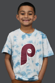 Youth Philadelphia Phillies Cooperstown Tie Dye T-Shirt | New Era Sky Blue