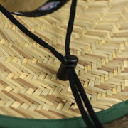 The chin strap on the Green Bay Packers On Field 2020/2022 Summer Training Straw Hat | New Era OSFM