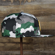 The Wearer's Right on the Green Bay Packers NFL OnField Summer Training 2022 Camo 9Fifty Snapback | Green Camo 9Fifty