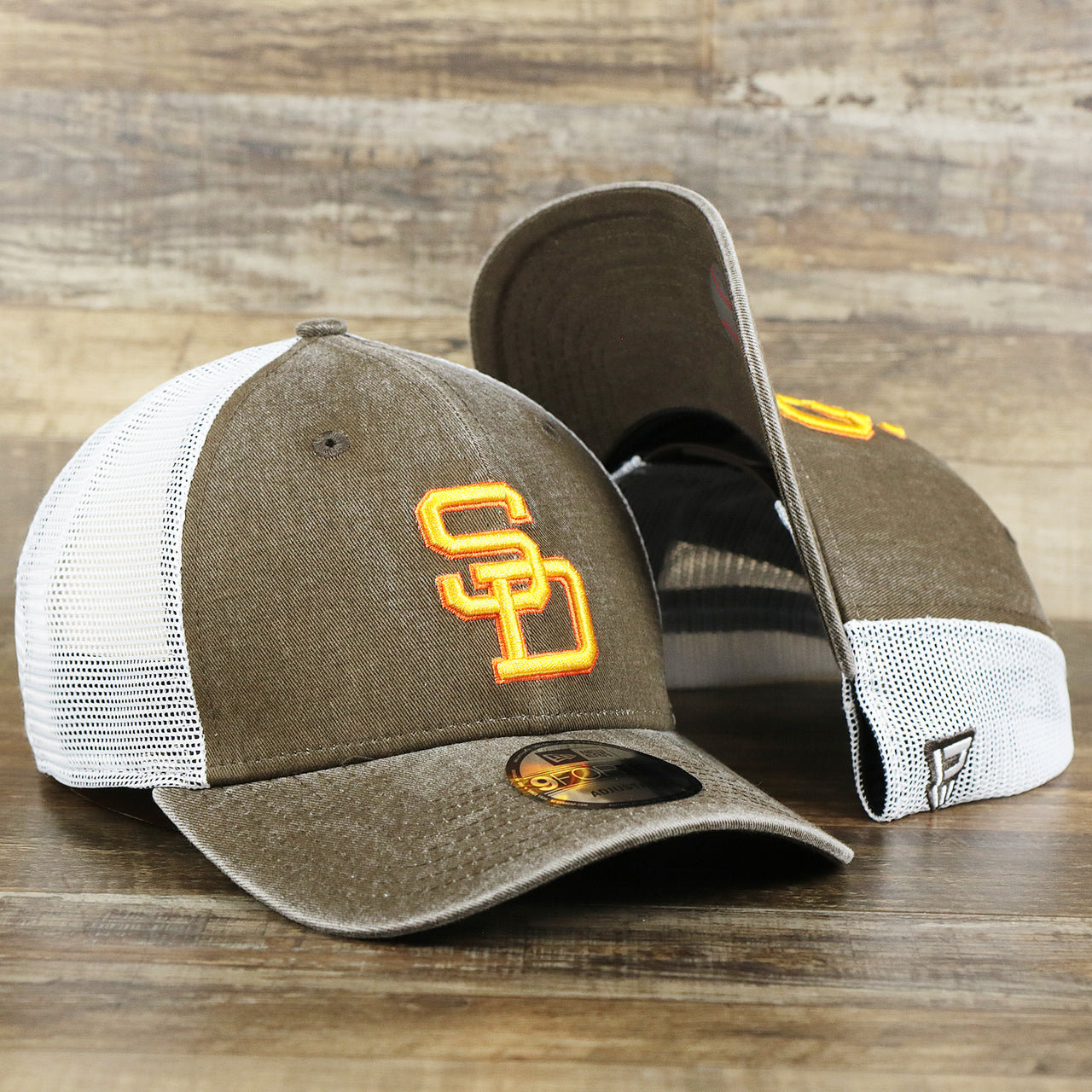 The Cooperstown San Diego Padres 1980s Logo Worn Colorway Mesh Back 9Forty Dad Hat | Brown 9Forty Hat