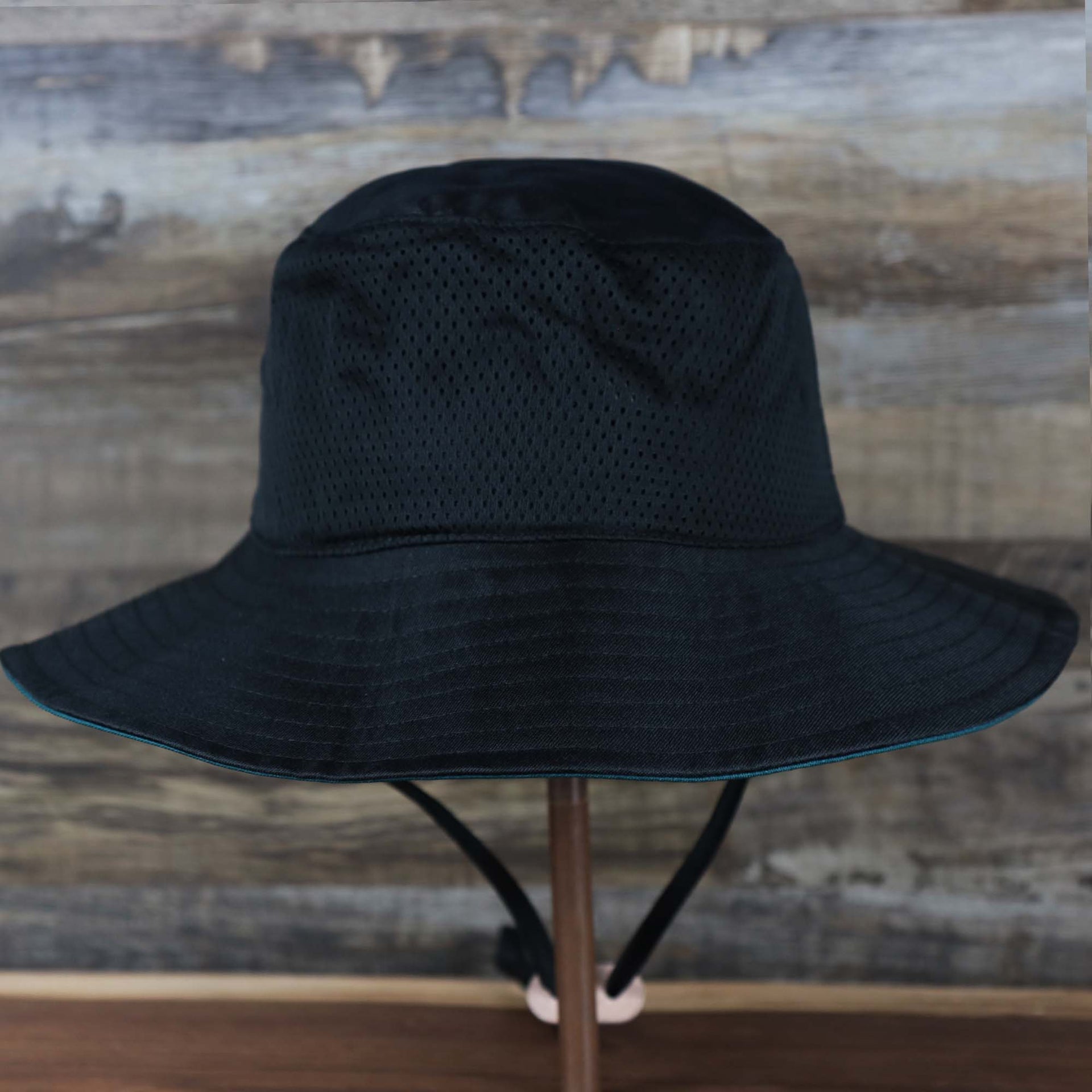 The backside of the Philadelphia Eagles Panama Pail Bucket Hat | 47 Brand, Black