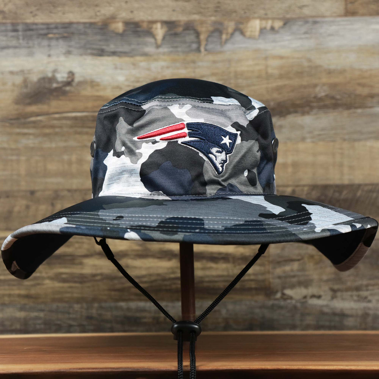 The New England Patriots NFL Summer Training Camp 2022 Camo Bucket Hat | Navy Bucket Hat
