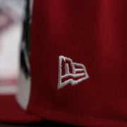 The New Era logo on the Philadelphia Phillies 2022 4th of July Stars And Stripes 9Fifty | New Era Red OSFM