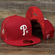 The Philadelphia Phillies Metallic All Star Game MLB 2022 Side Patch 59Fifty Mesh Fitted Cap | ASG 2022 Red 59Fifty Cap