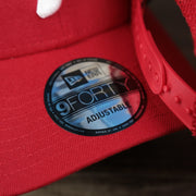 The 9Forty Sticker on the Philadelphia Phillies Metallic All Star Game MLB 2022 Side Patch 9Forty Mesh Trucker | ASG 2022 Red Trucker Hat