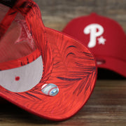 The undervisor on the Philadelphia Phillies Metallic All Star Game MLB 2022 Side Patch 9Forty Mesh Trucker | ASG 2022 Red Trucker Hat