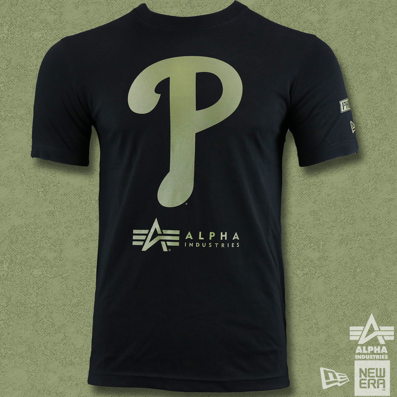 The Philadelphia Phillies Sports Unite Us Alpha Industries Armed Forces T-Shirt | Black Tshirt