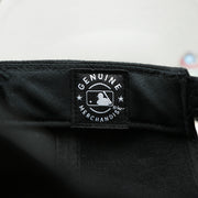 The MLB merchandise Tag on the Philadelphia Phillies Gray Logo Gray Bottom Wool Dad Hat | Black Wool Dad Hat