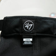The 47 Brand Tag on the Philadelphia Phillies Gray Logo Gray Bottom Wool Dad Hat | Black Wool Dad Hat
